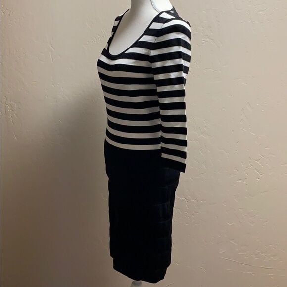 Mng Suit by Mango Black & White Bodice Black Skirt Contrast Bodycon Dress Small - Picture 3 of 9